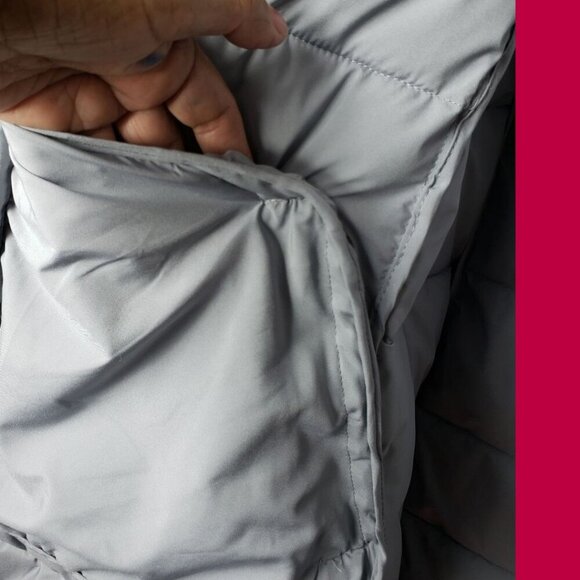 Andrew Marc Womens Parka Jacket Fur Lined Hood Jacket Zip Pockets Silver Xlarge - Picture 13 of 16